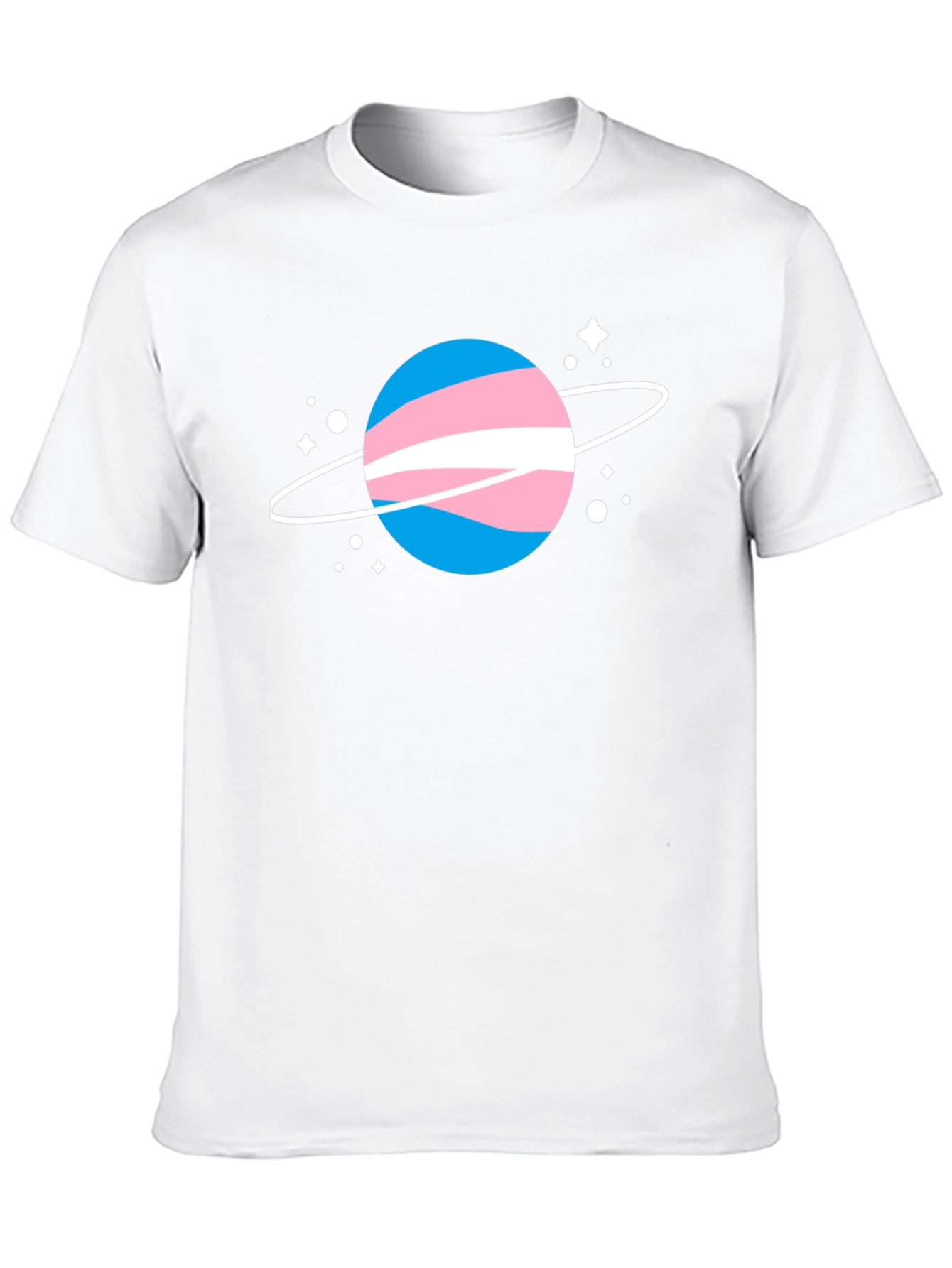 Transgender Pride Planet Tee - Black Cotton T-Shirt
