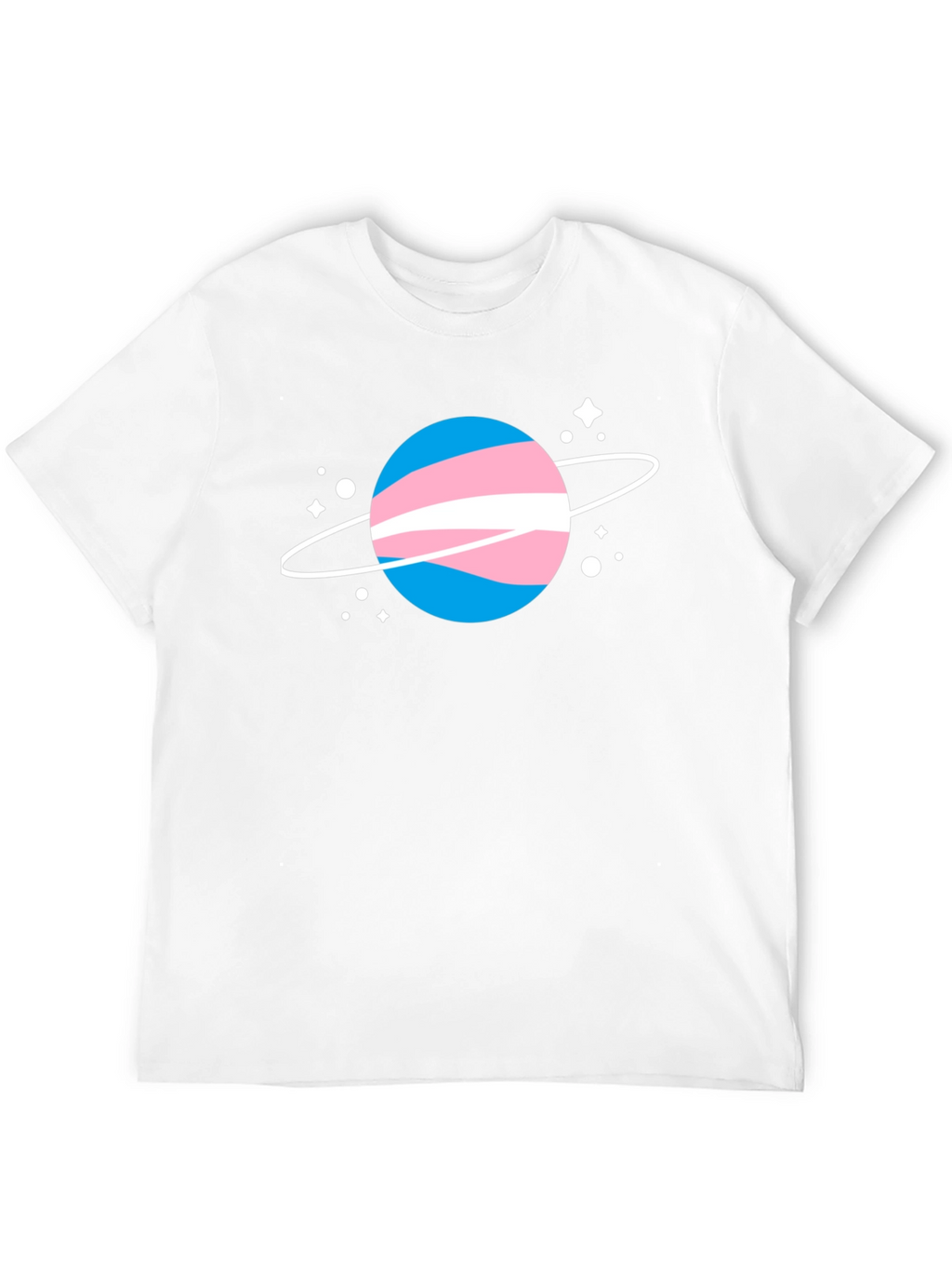 Transgender Pride Planet Tee - Black Cotton T-Shirt
