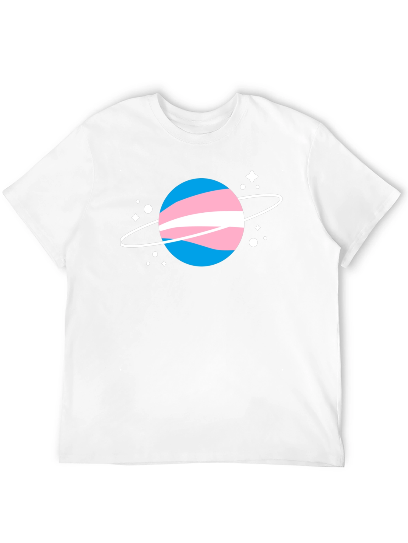 Transgender Pride Planet Tee - Black Cotton T-Shirt