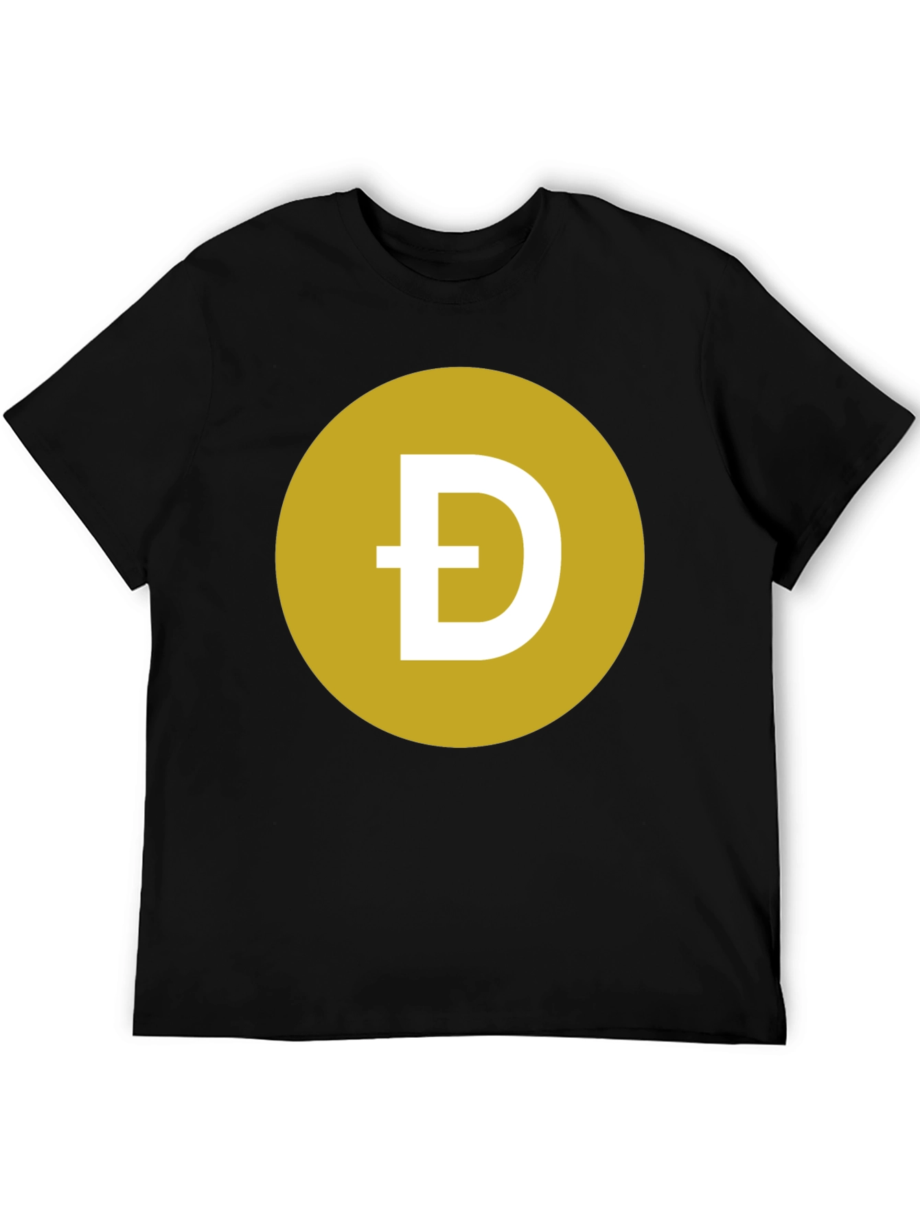 Dogecoin Symbol T-Shirt - Black Crew Neck