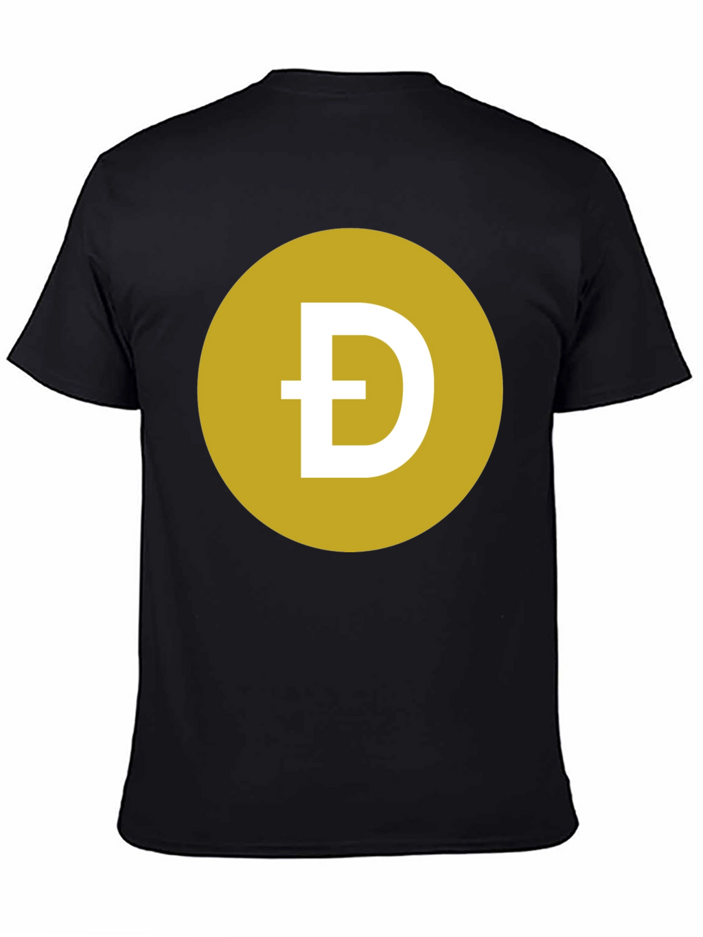 Dogecoin Symbol T-Shirt - Black Crew Neck
