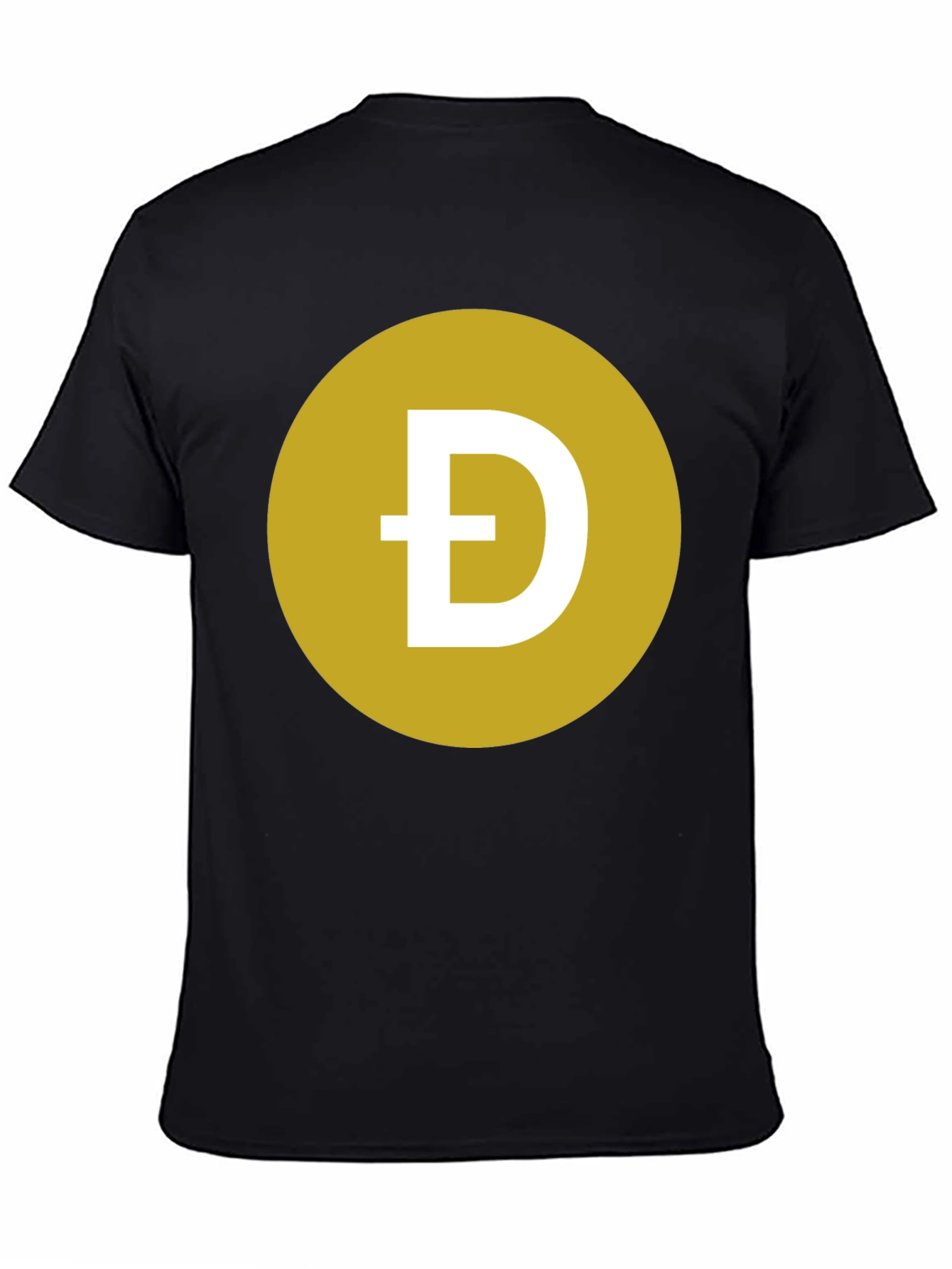 Dogecoin Symbol T-Shirt - Black Crew Neck