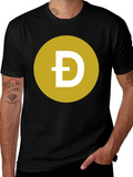 Dogecoin Symbol T-Shirt - Black Crew Neck