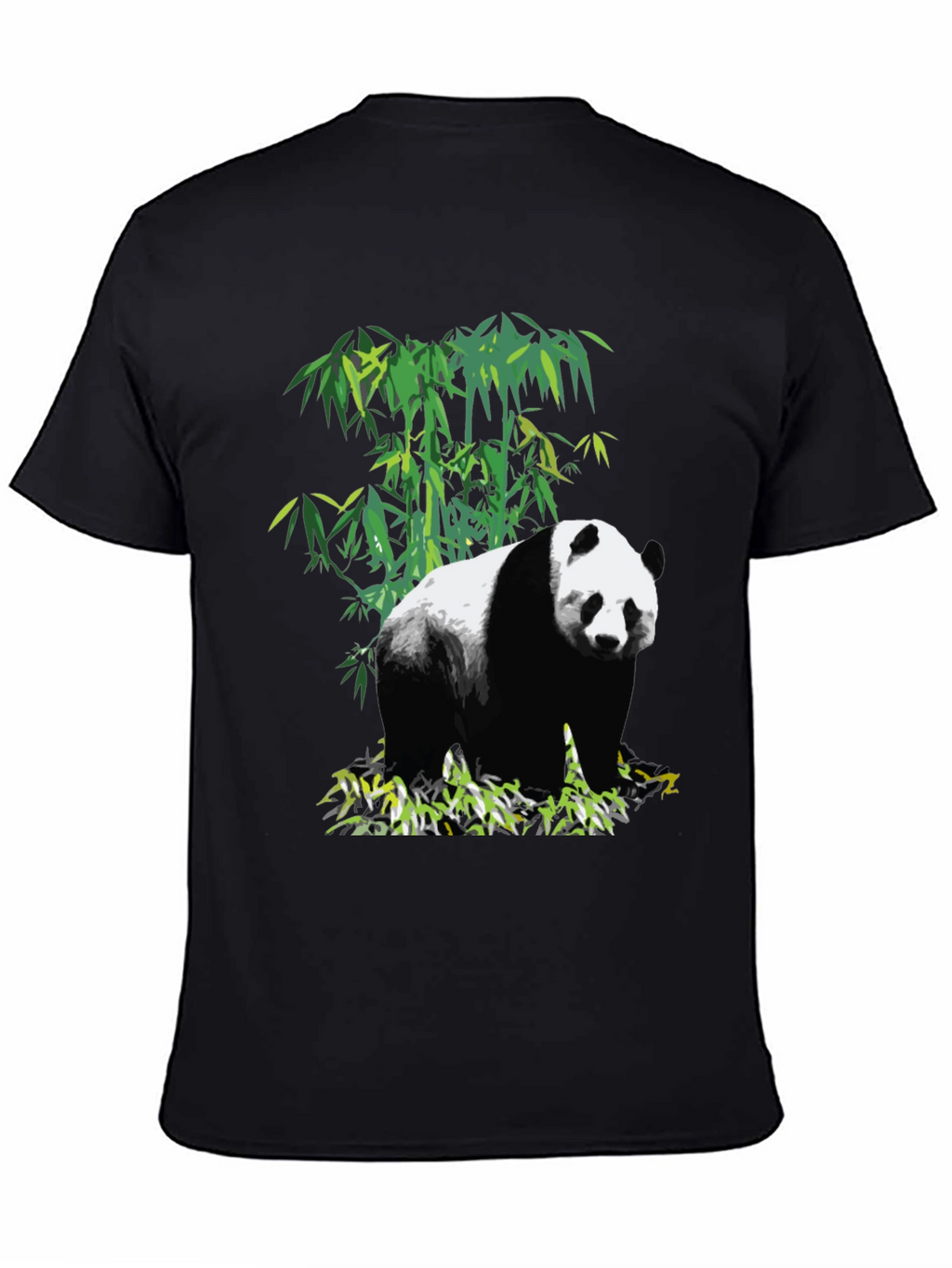 Panda Bamboo Graphic T-Shirt - Black