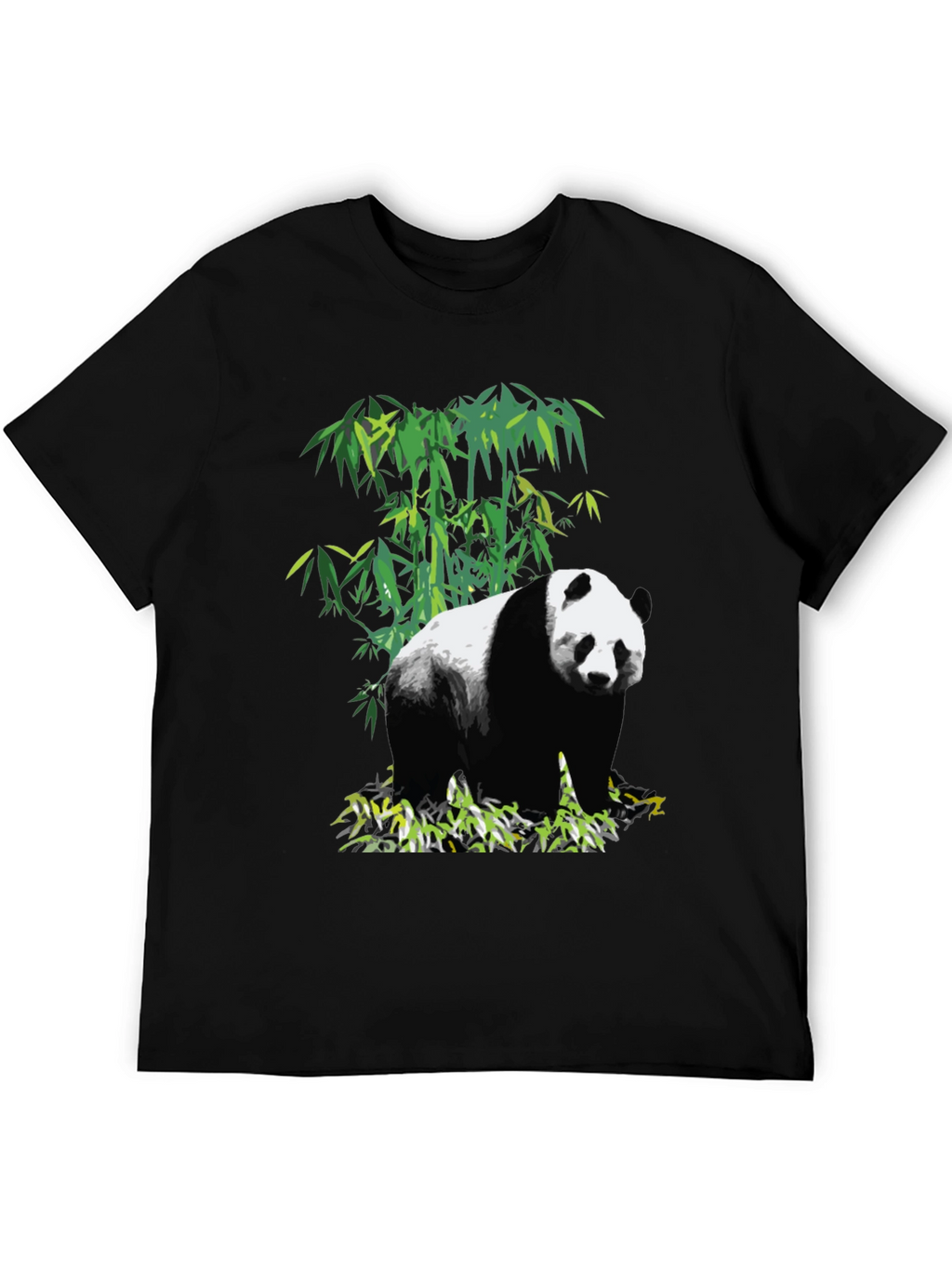 Panda Bamboo Graphic T-Shirt - Black