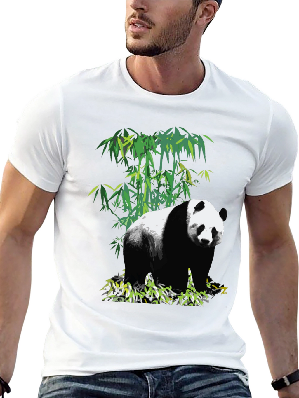 Panda Bamboo Graphic T-Shirt - Black