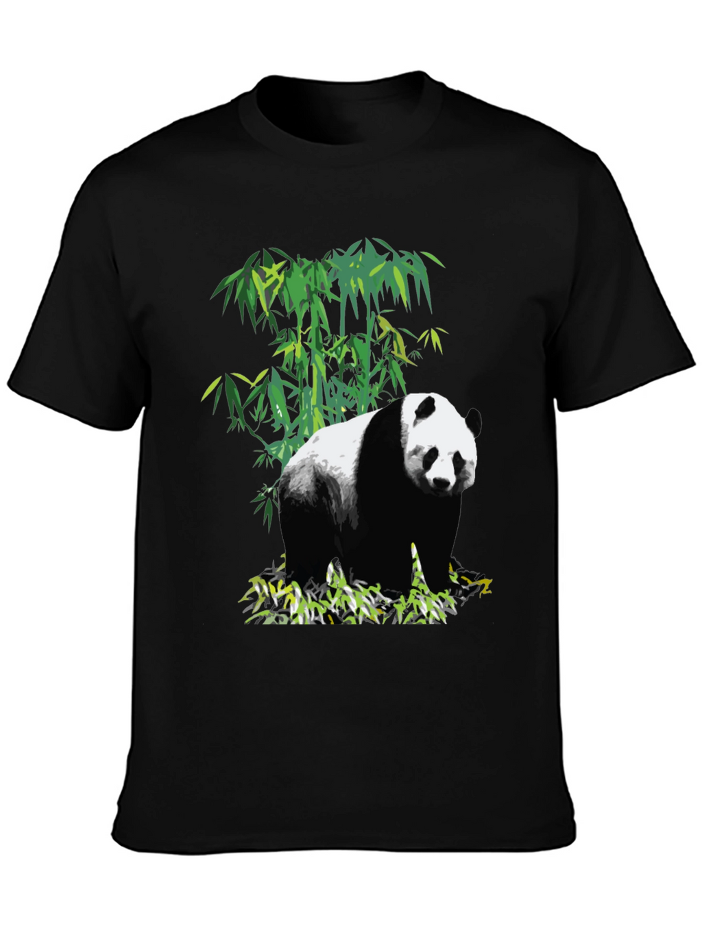 Panda Bamboo Graphic T-Shirt - Black