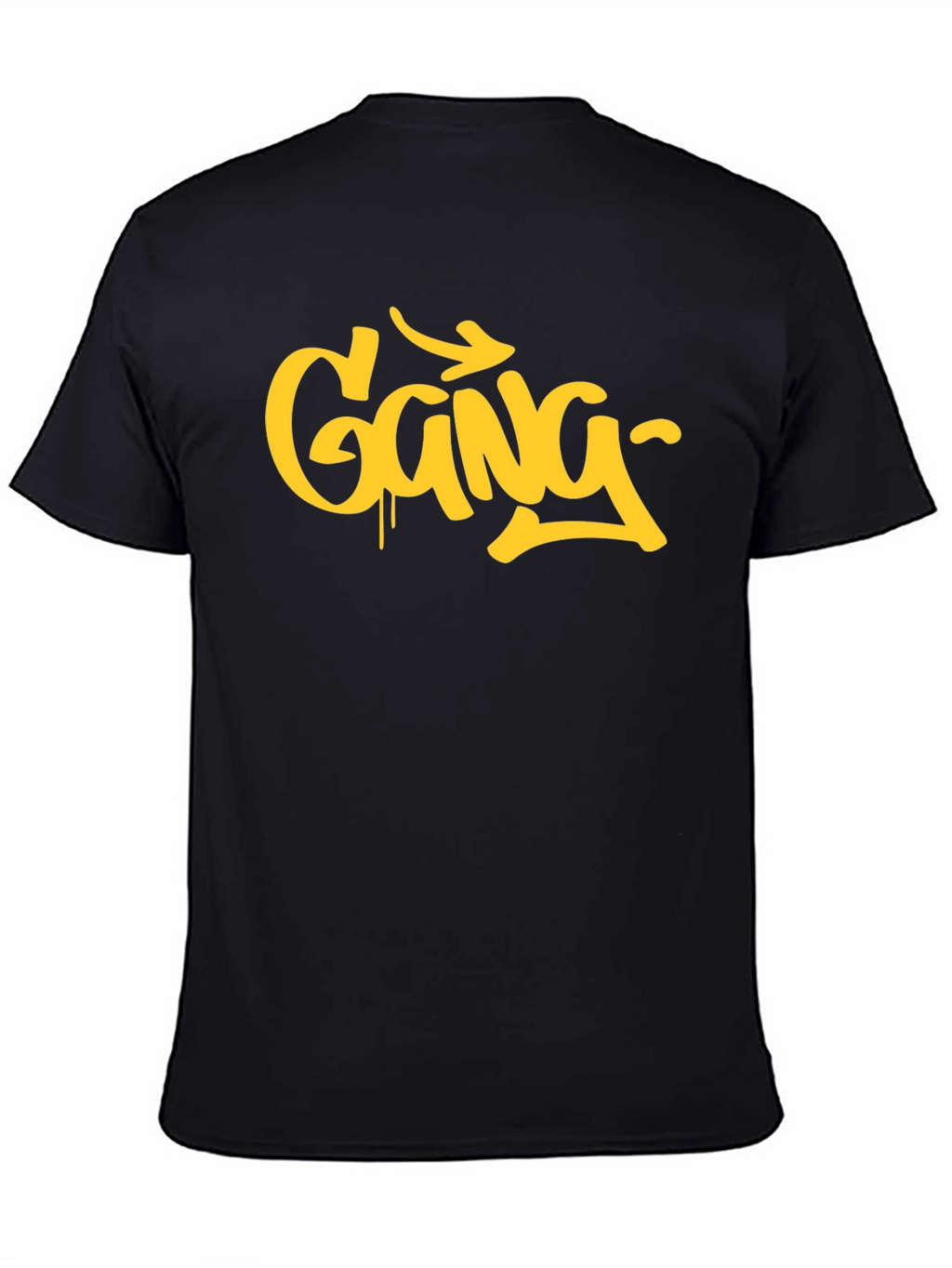 Urban Style Gang Graphic Print Black T-Shirt
