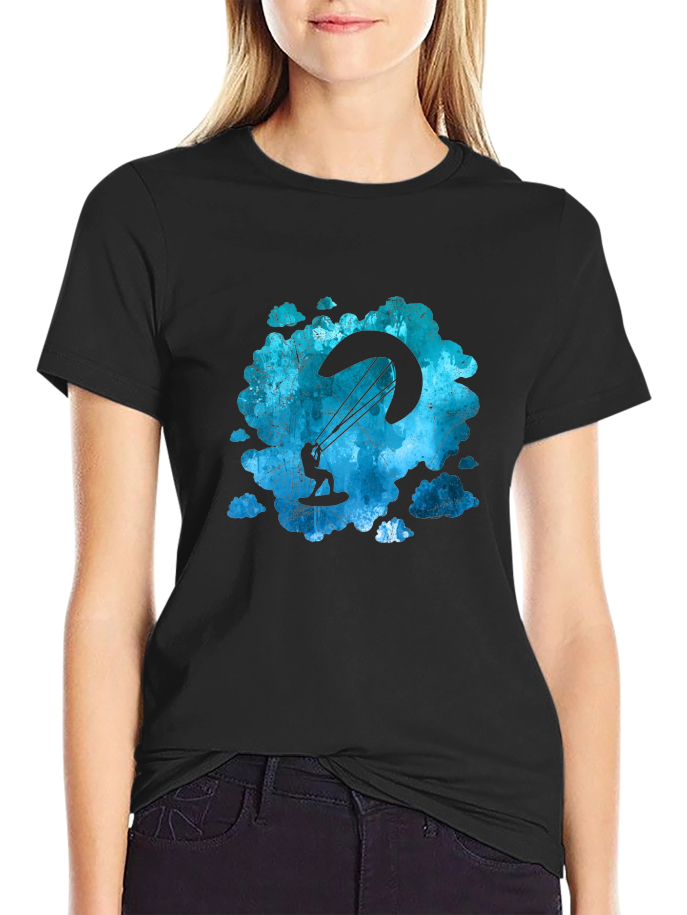 Kitesurfing Graphic Tee - Mens Black T-Shirt