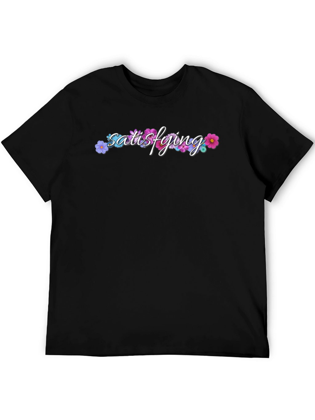 Satisfying Floral Black T-Shirt