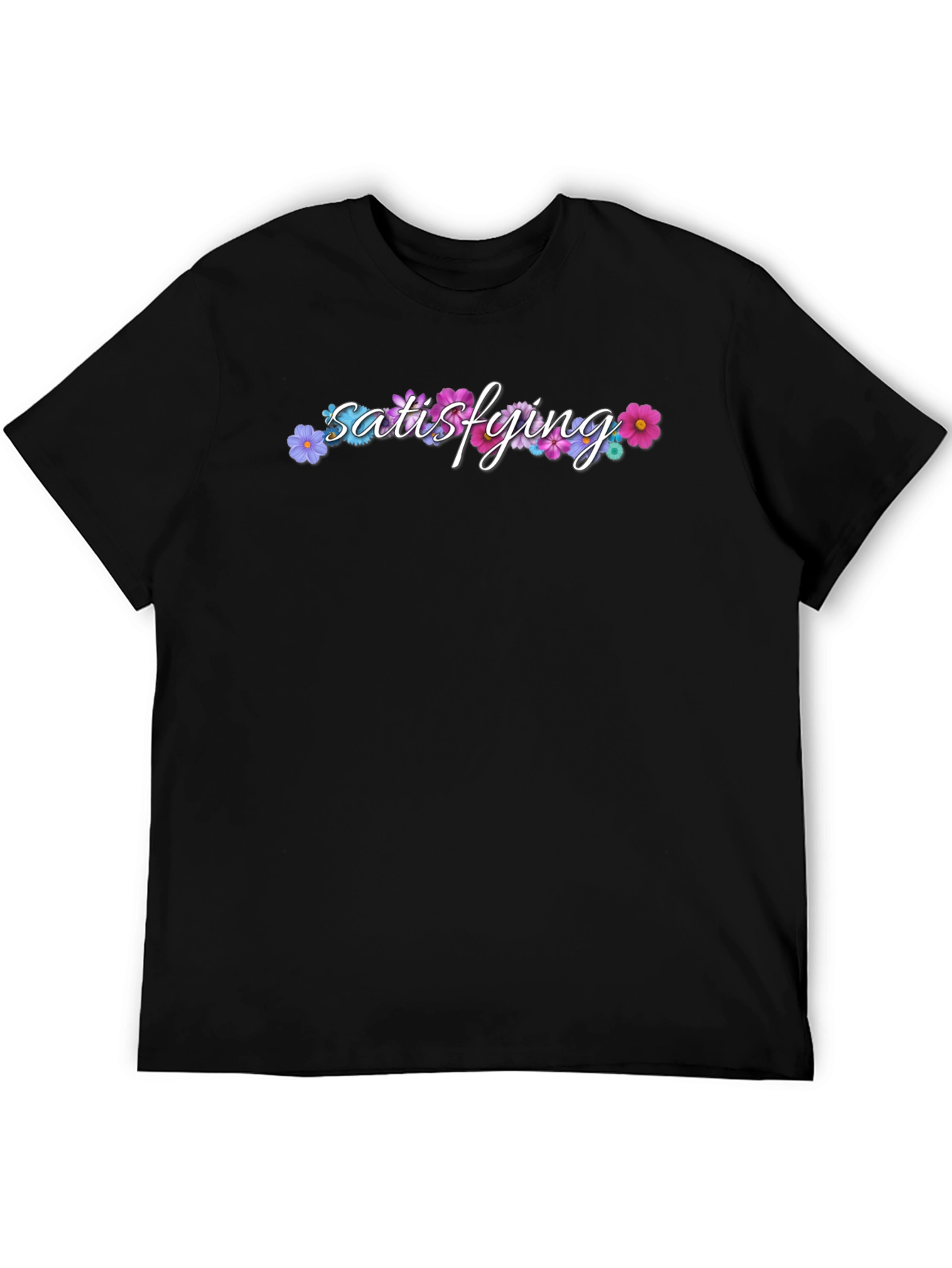 Satisfying Floral Black T-Shirt