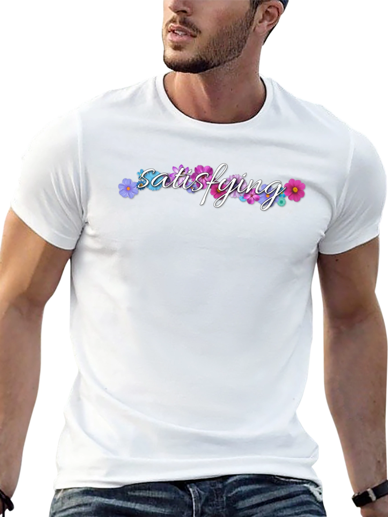 Satisfying Floral Black T-Shirt