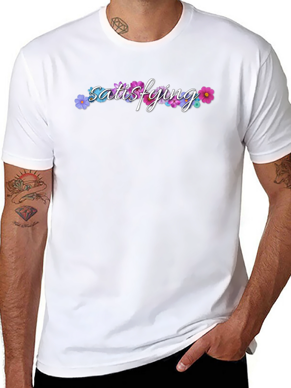 Satisfying Floral Black T-Shirt