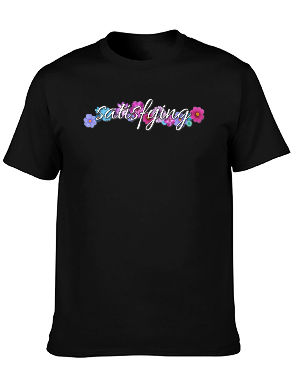 Satisfying Floral Black T-Shirt