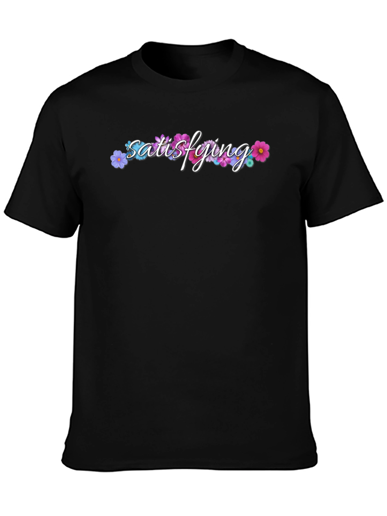 Satisfying Floral Black T-Shirt