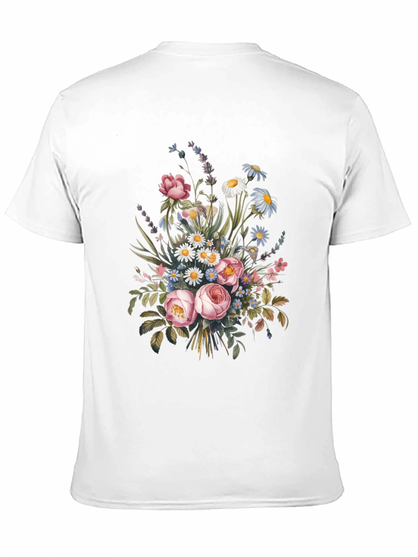 Floral Bouquet Graphic Print Black T-Shirt