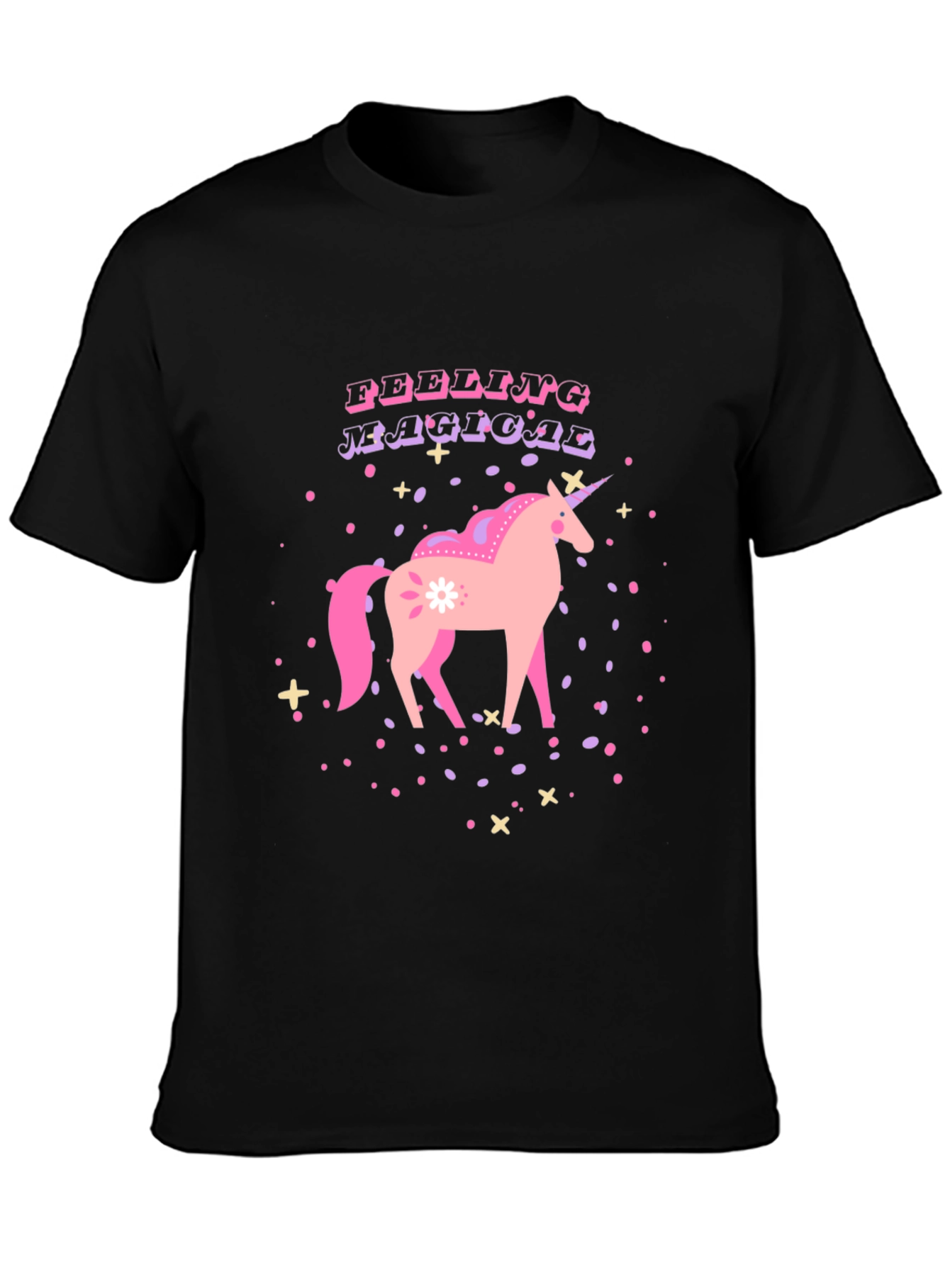 Magical Unicorn Graphic Tee - Black