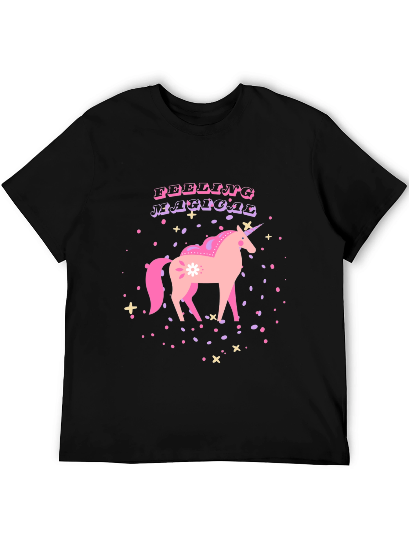 Magical Unicorn Graphic Tee - Black