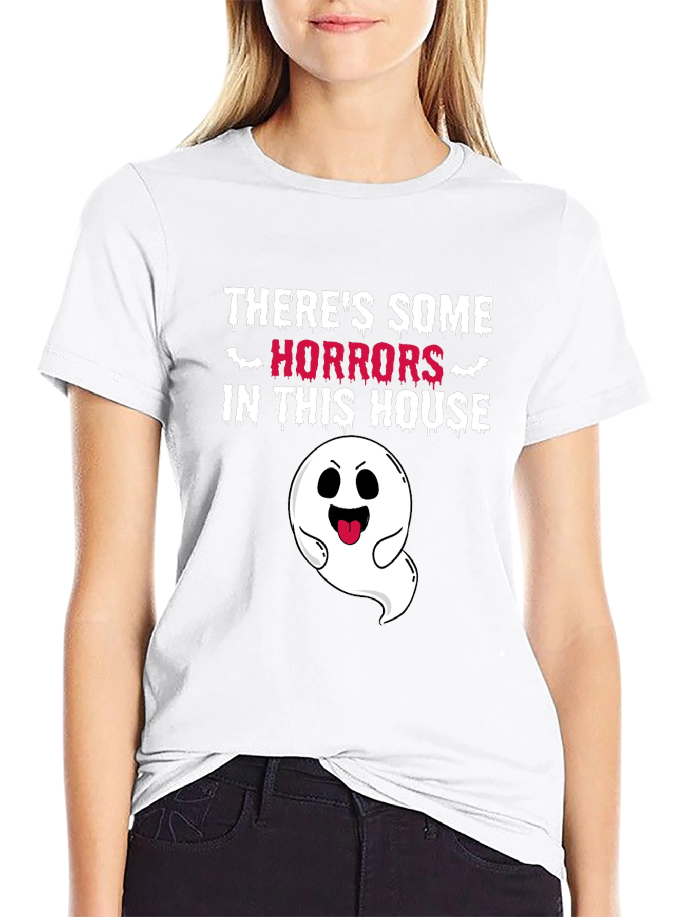 Spooky Ghost Graphic T-Shirt - Halloween Fun!