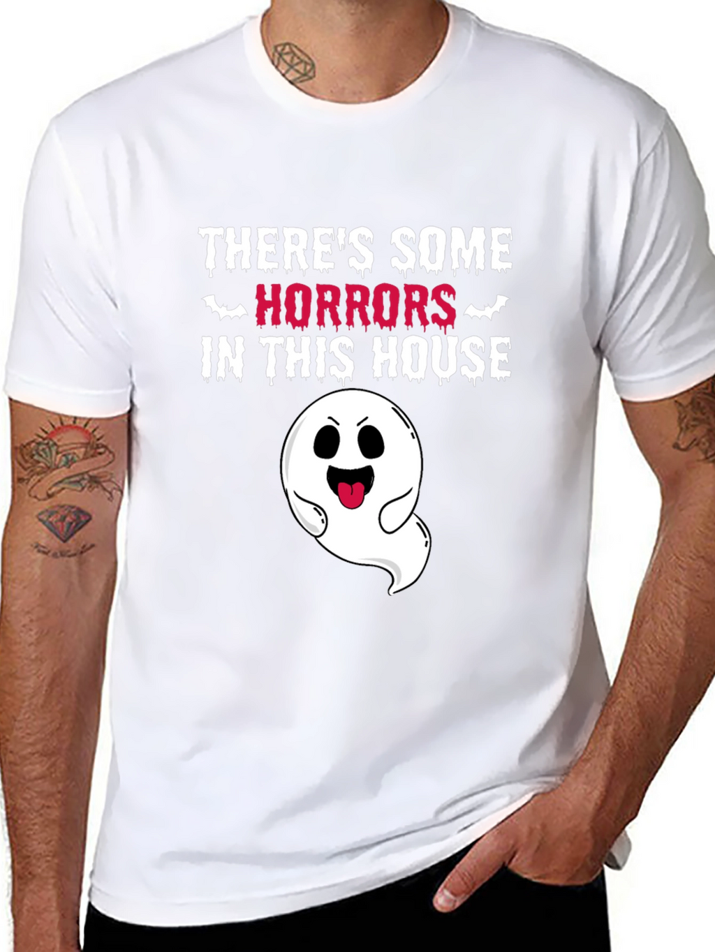 Spooky Ghost Graphic T-Shirt - Halloween Fun!