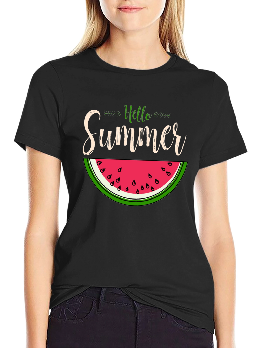 Hello Summer Watermelon Graphic T-Shirt
