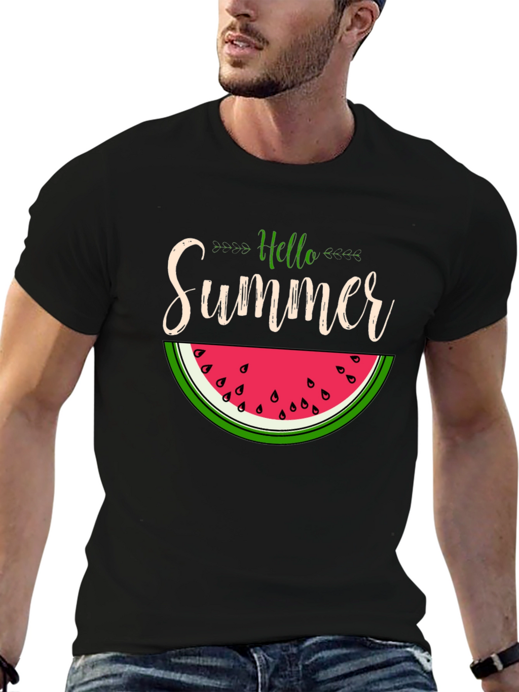 Hello Summer Watermelon Graphic T-Shirt