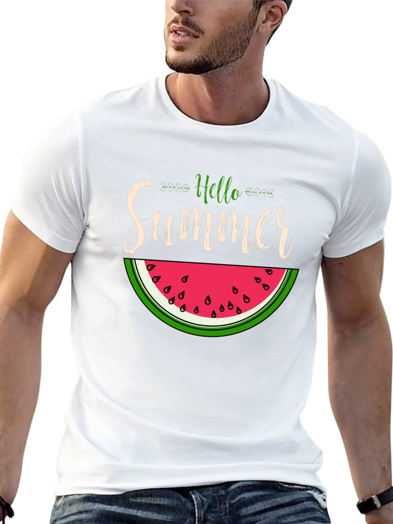 Hello Summer Watermelon Graphic T-Shirt