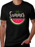 Hello Summer Watermelon Graphic T-Shirt
