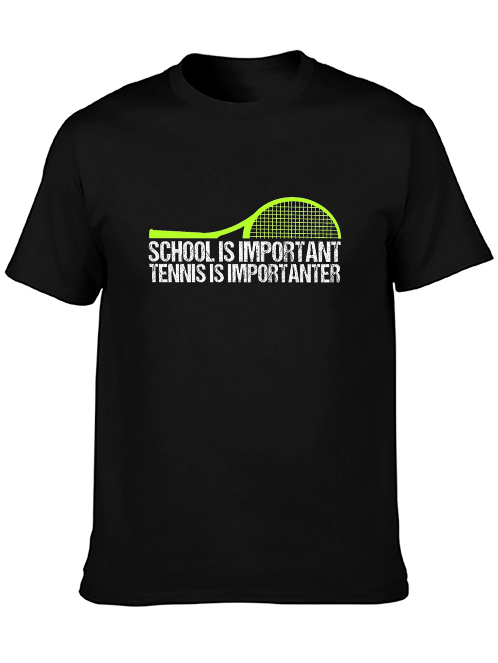 Tennis Is Importanter Black Graphic T-Shirt