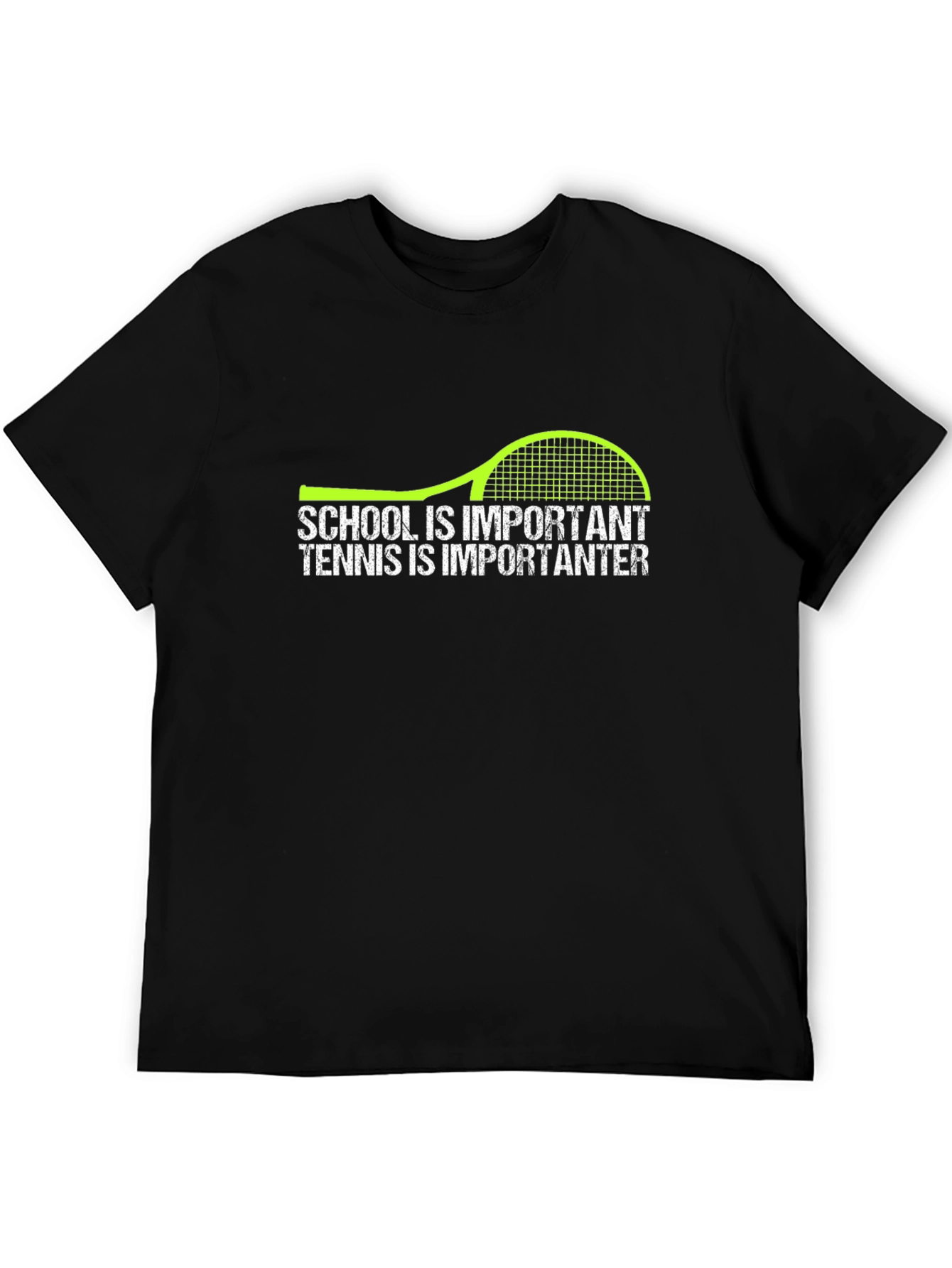 Tennis Is Importanter Black Graphic T-Shirt