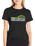 Tennis Is Importanter Black Graphic T-Shirt