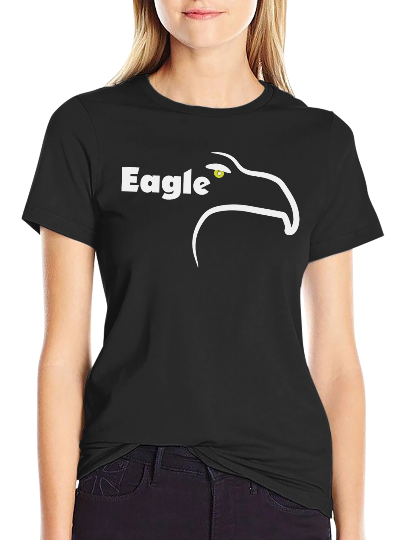 Eagle Graphic T-Shirt - Black Crew Neck Tee
