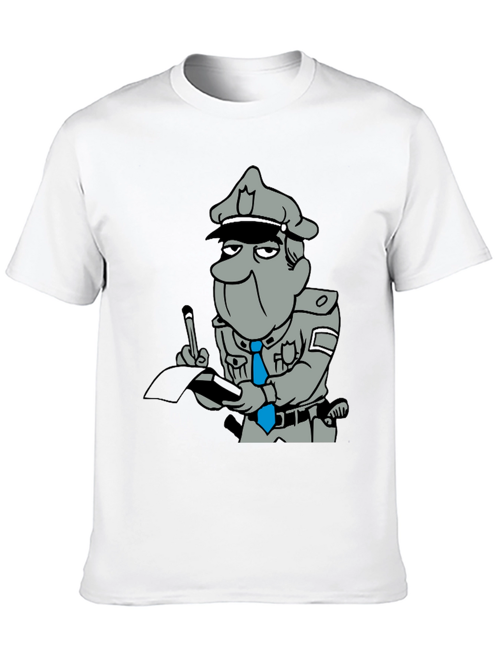 Cartoon Cop Black T-Shirt