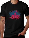Capitol Building Graphic T-Shirt - Patriotic Design