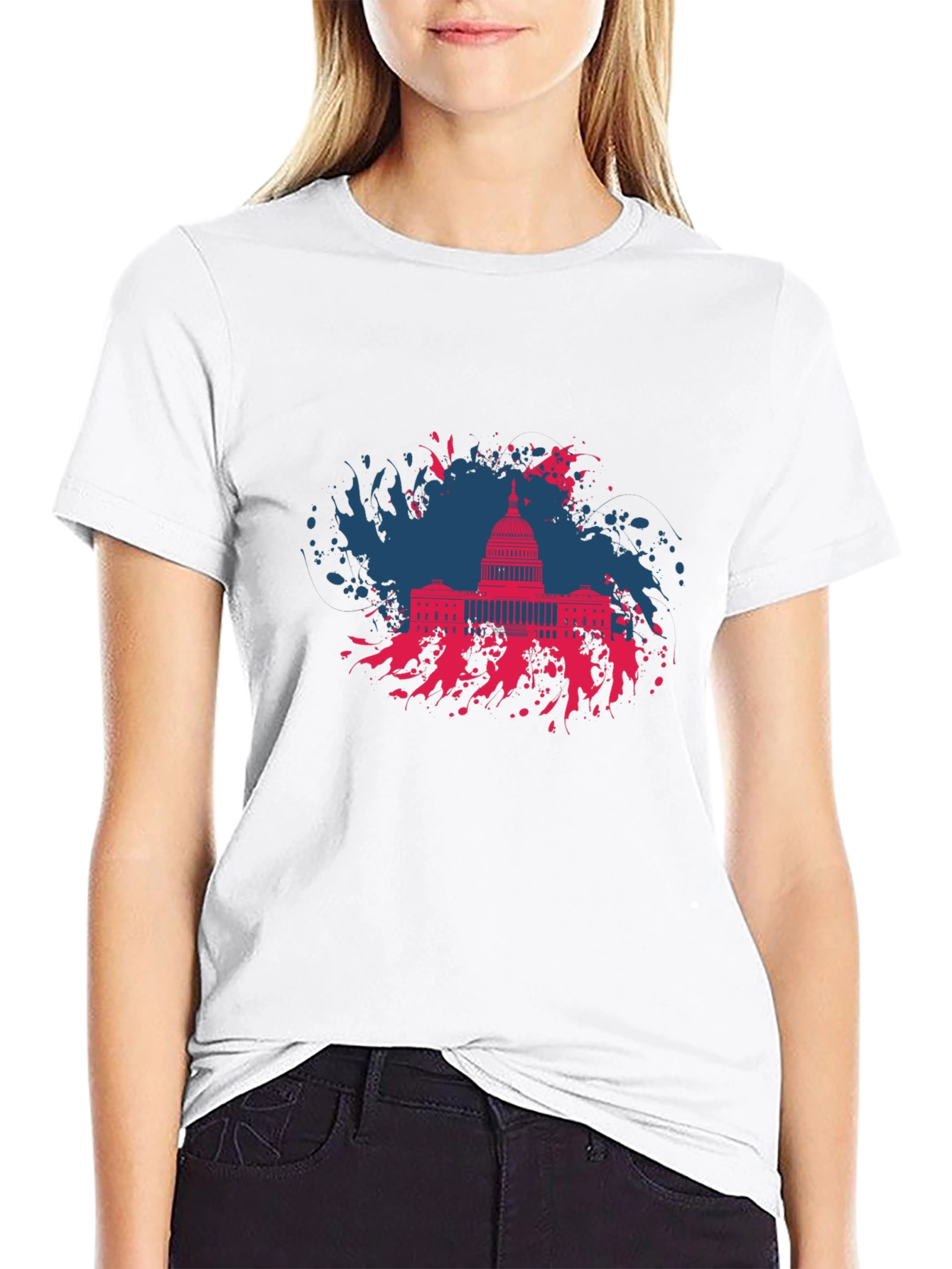 Capitol Building Graphic T-Shirt - Patriotic Design