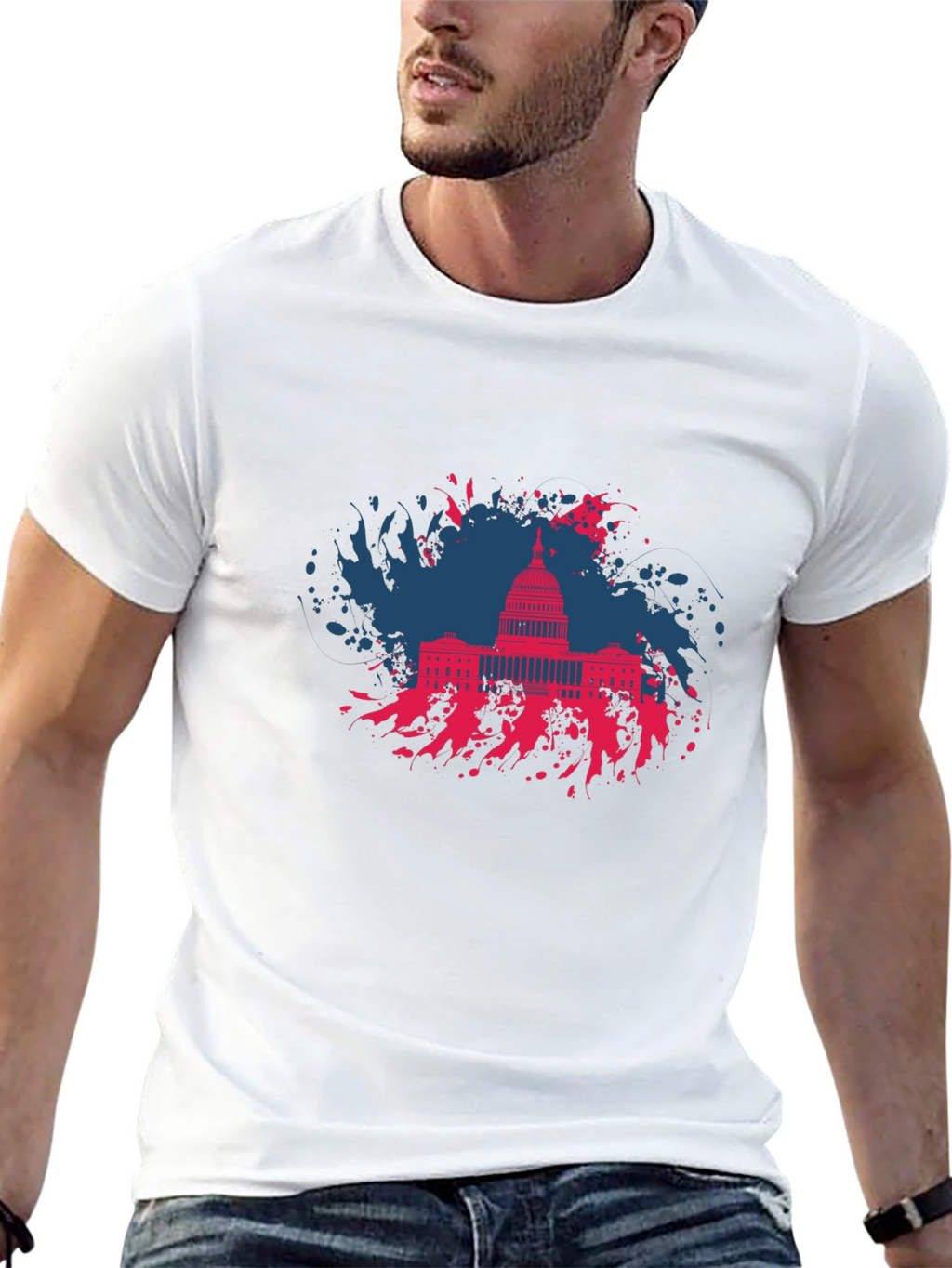 Capitol Building Graphic T-Shirt - Patriotic Design