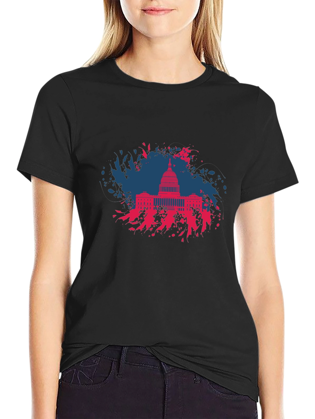 Capitol Building Graphic T-Shirt - Patriotic Design