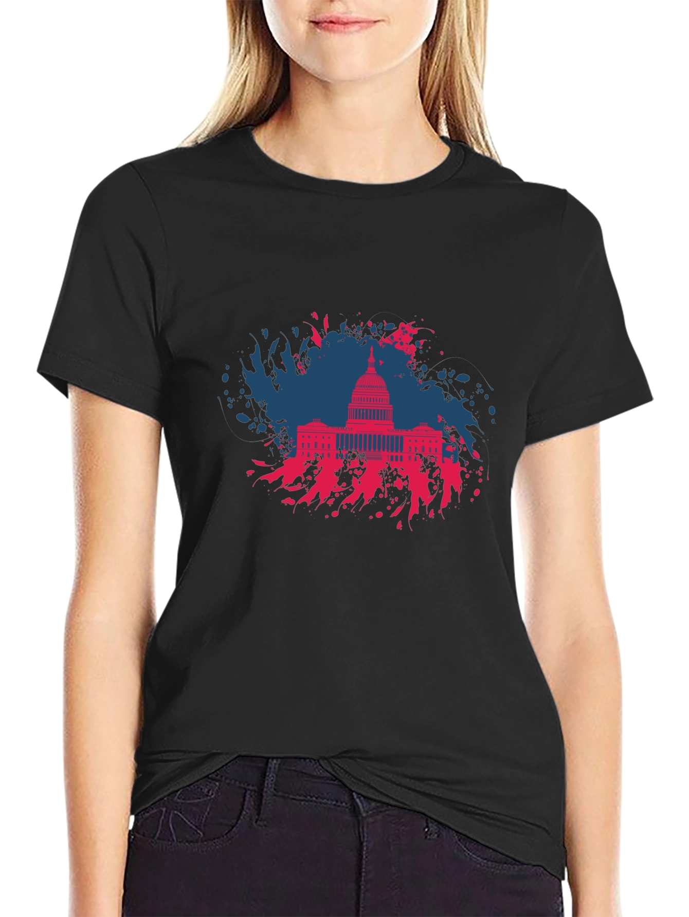 Capitol Building Graphic T-Shirt - Patriotic Design