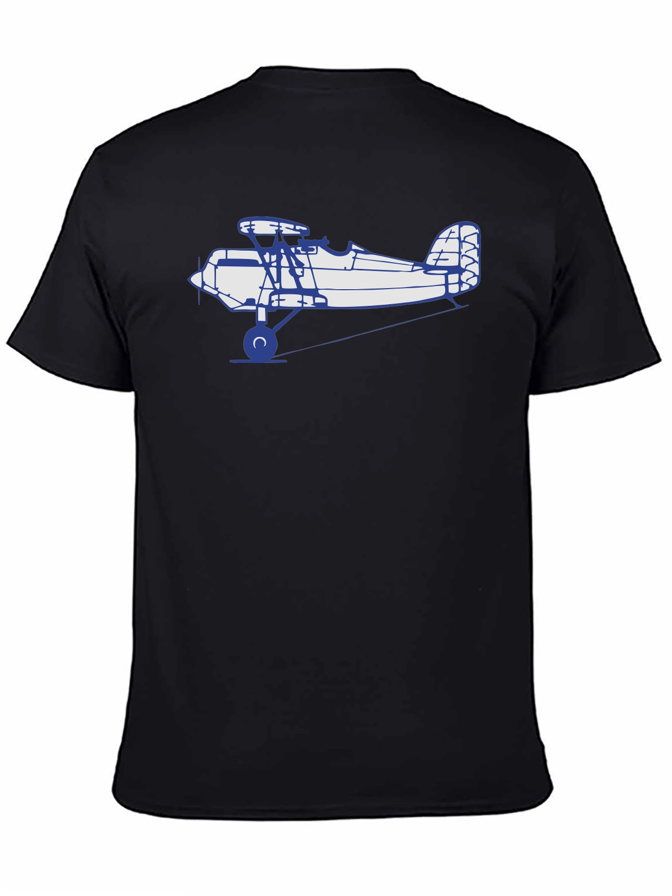 Vintage Biplane Graphic Tee - Black
