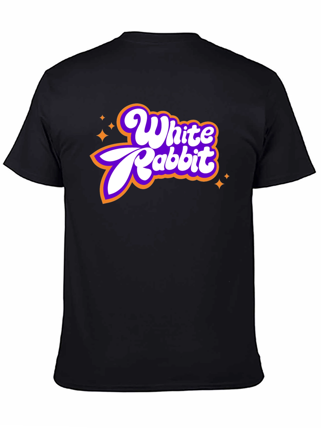 White Rabbit Retro Graphic Tee - Black Cotton Blend