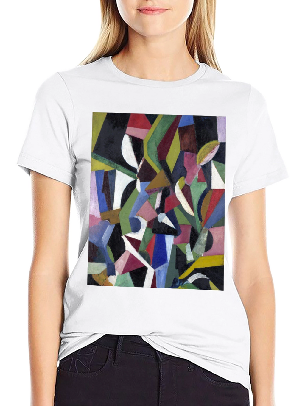 Abstract Art Graphic Print Black T-Shirt