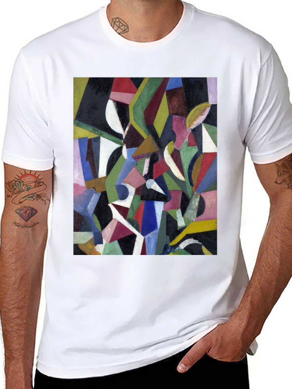 Abstract Art Graphic Print Black T-Shirt