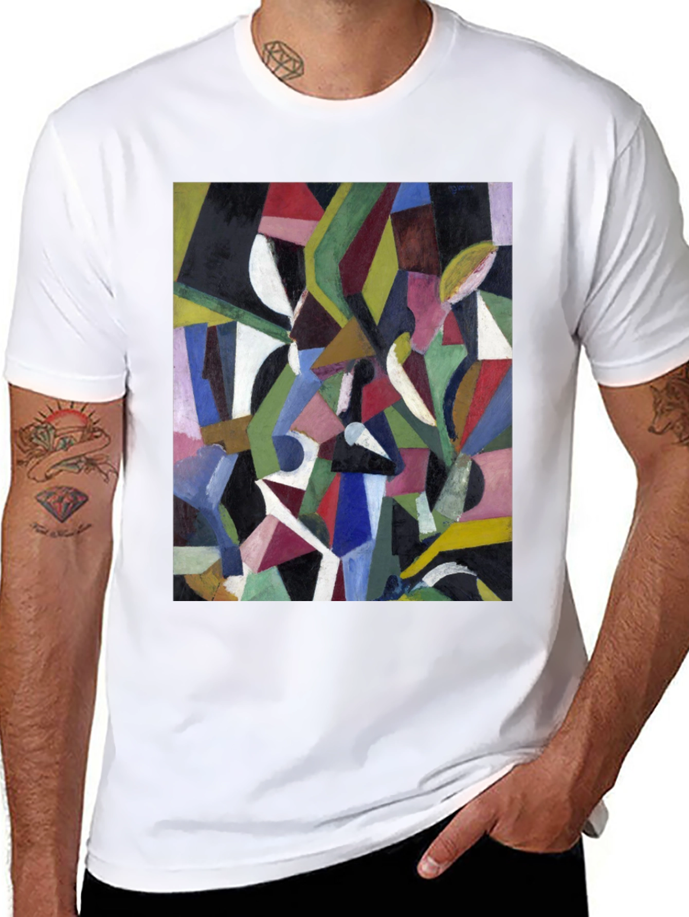 Abstract Art Graphic Print Black T-Shirt