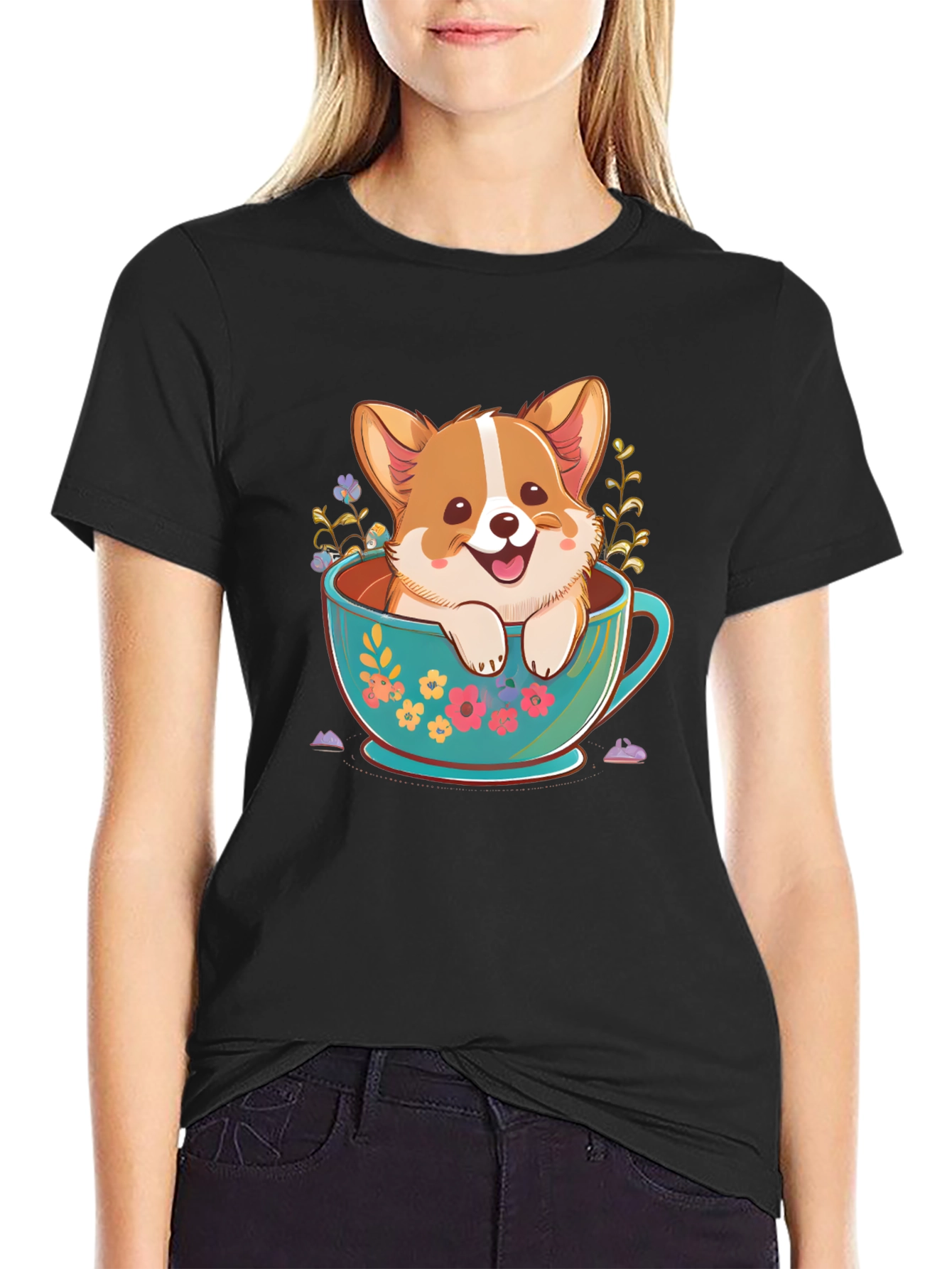 Corgi in Teacup Graphic Tee