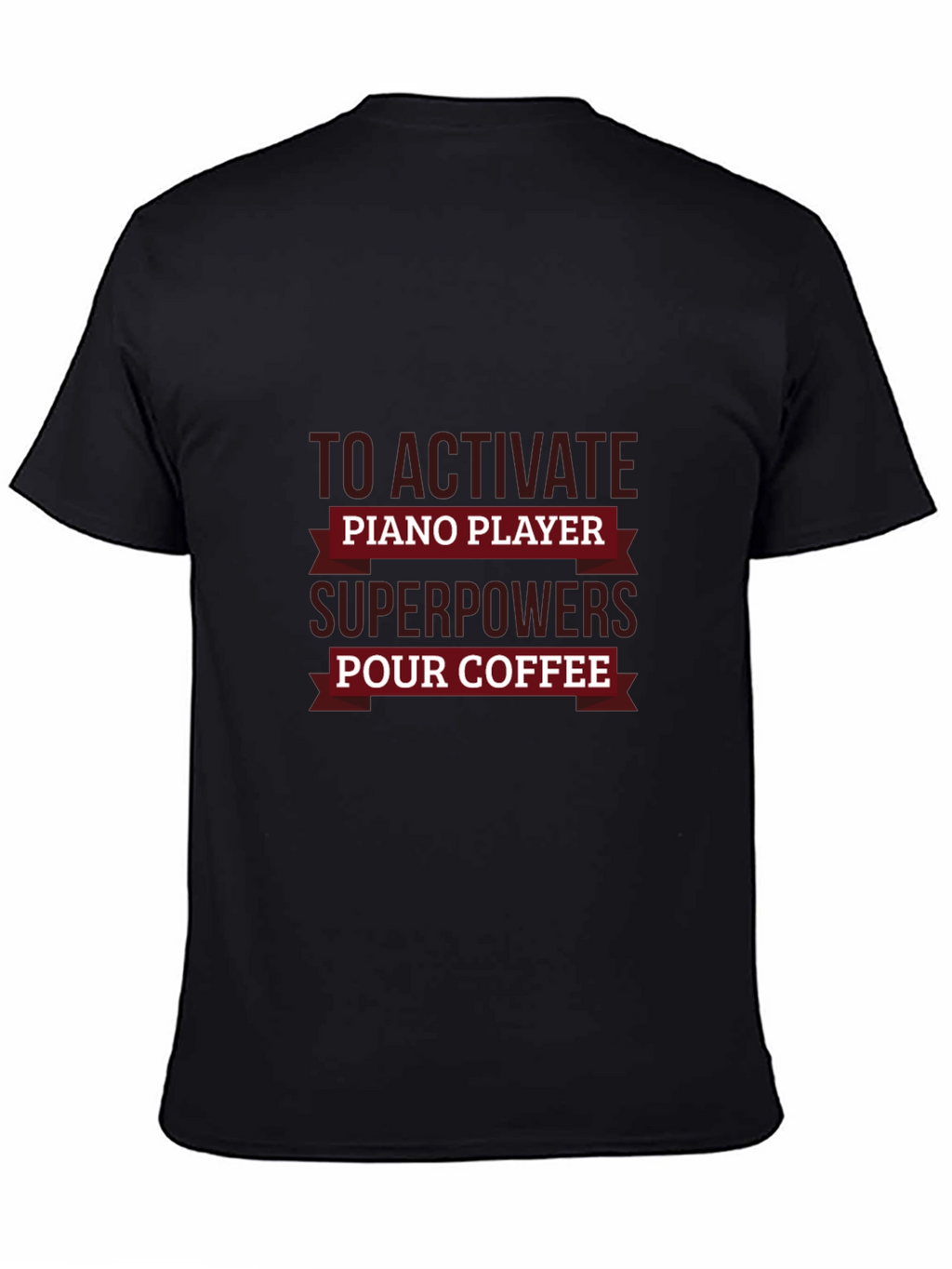 Piano Player Superpowers Coffee Black T-Shirt