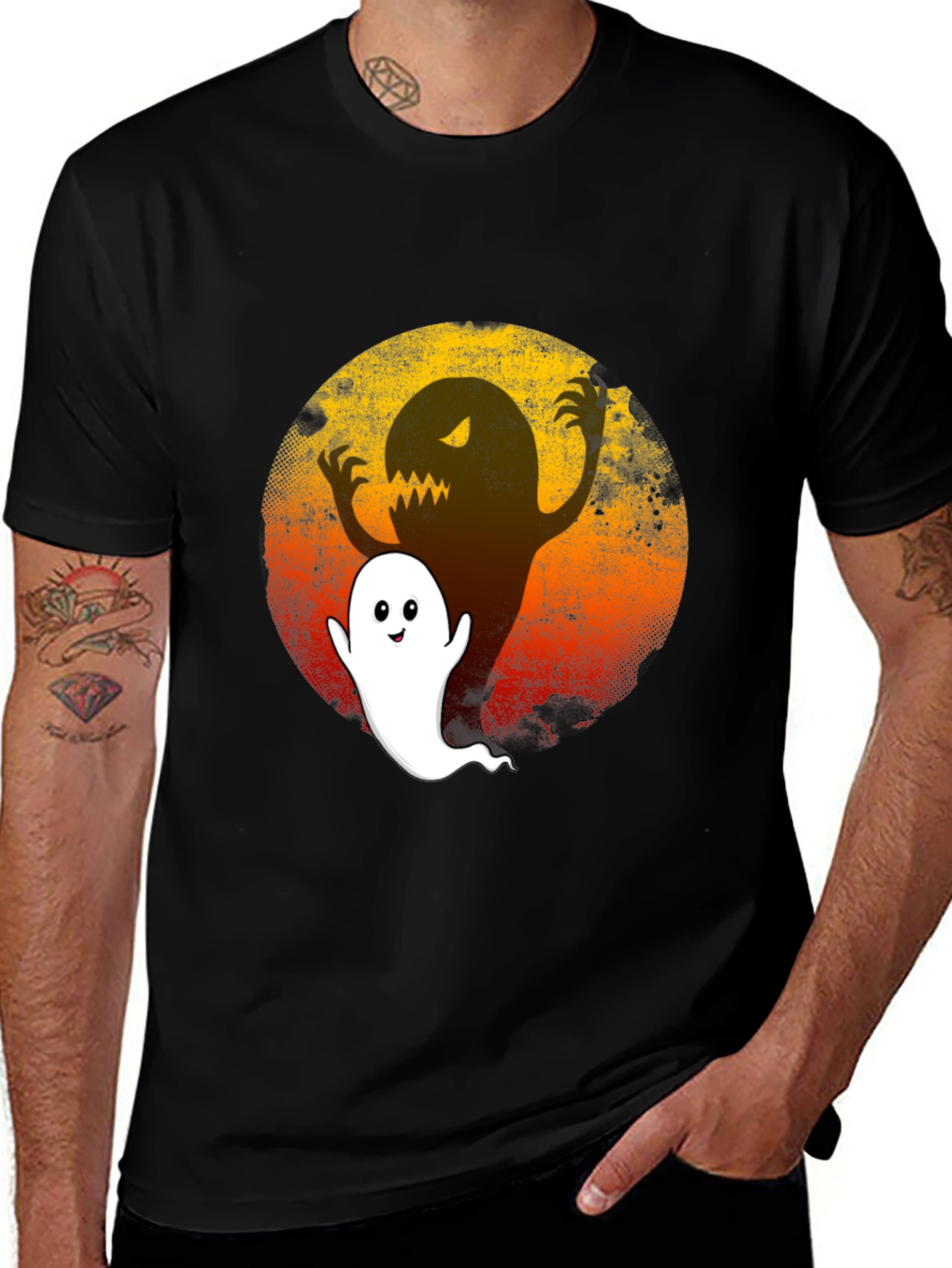 Spooky Ghost Graphic Tee - Halloween Ready!