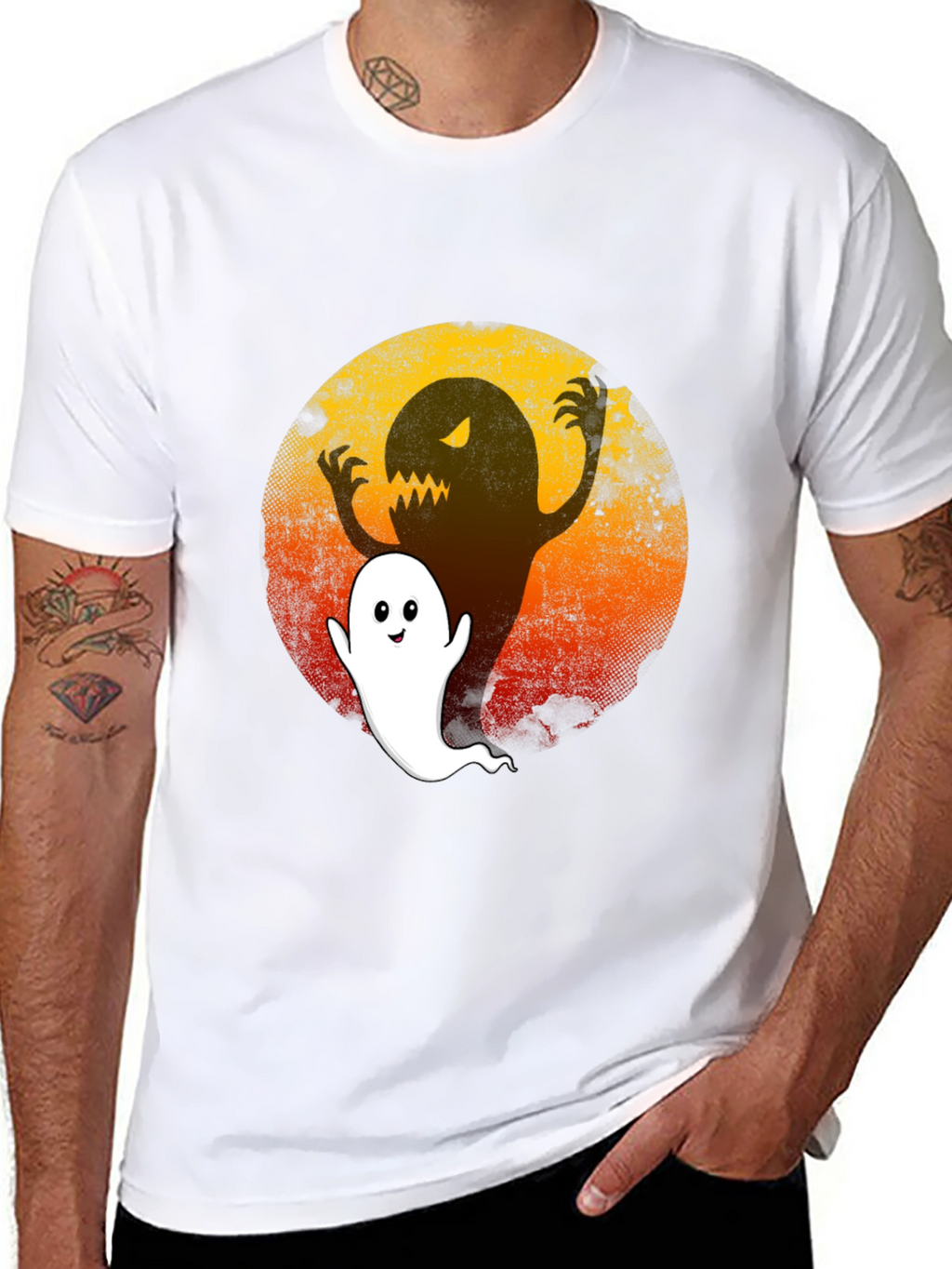 Spooky Ghost Graphic Tee - Halloween Ready!