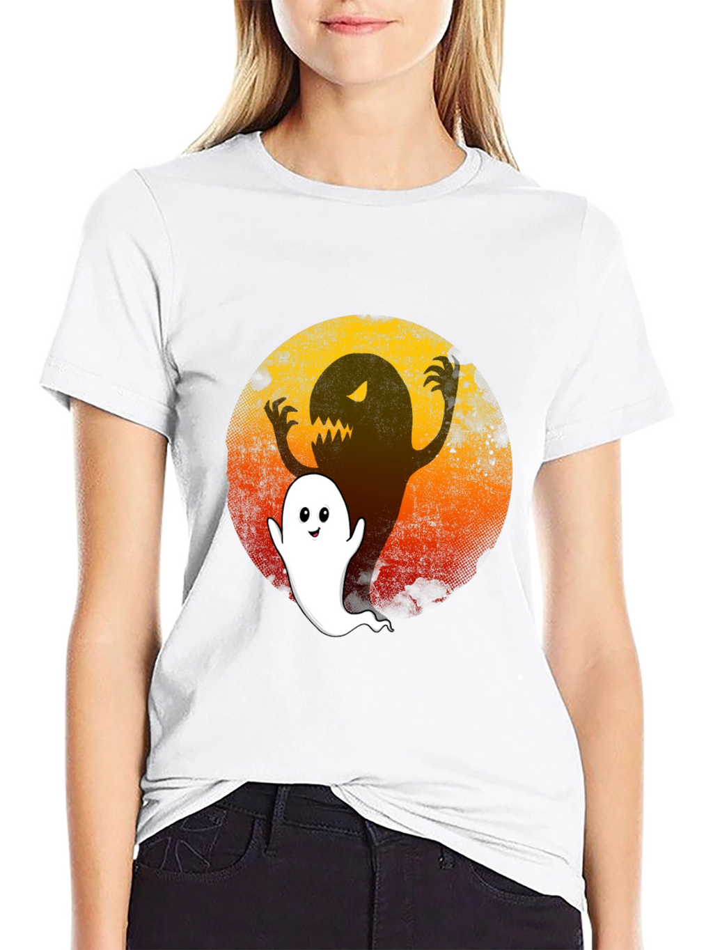 Spooky Ghost Graphic Tee - Halloween Ready!