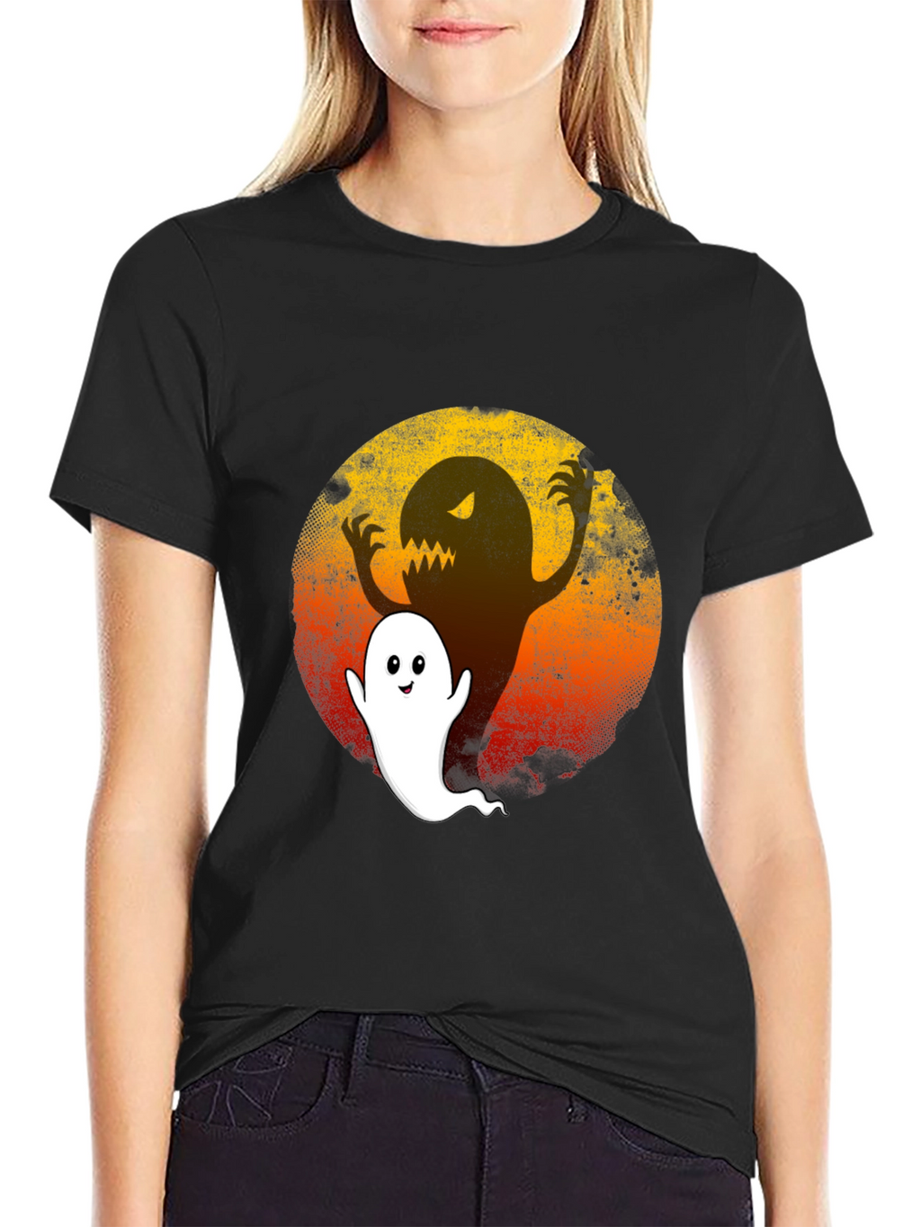 Spooky Ghost Graphic Tee - Halloween Ready!