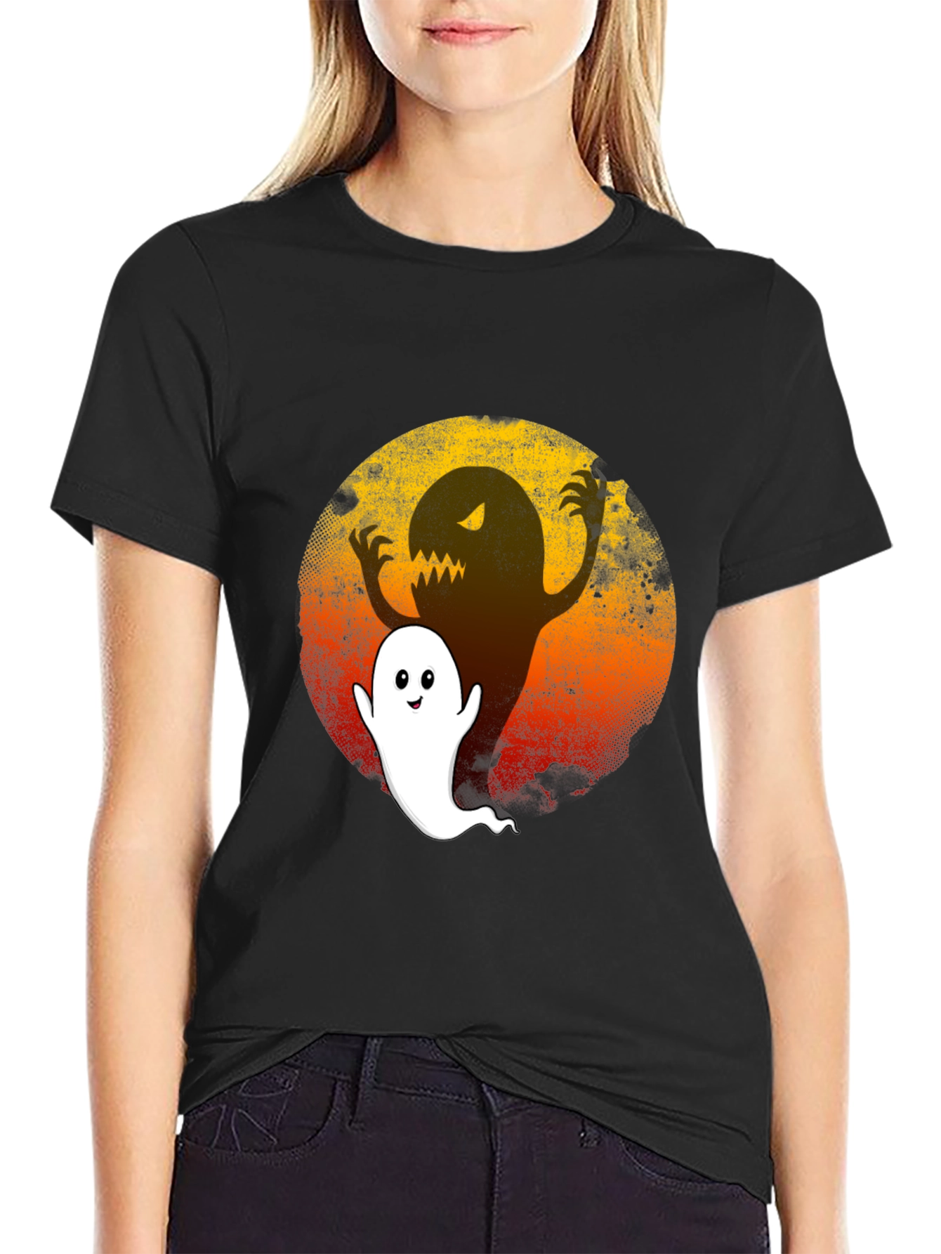 Spooky Ghost Graphic Tee - Halloween Ready!